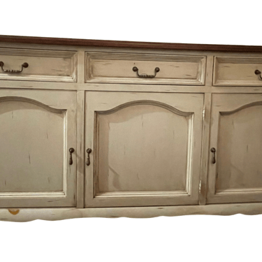 French Country Distressed White Arch Door Buffet Sideboard Credenza LA178-35