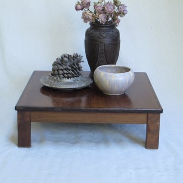 Vintage low wood table antique plant stand small wooden Altar table lamp stand Japanese low table Kang Bajot table accent table 