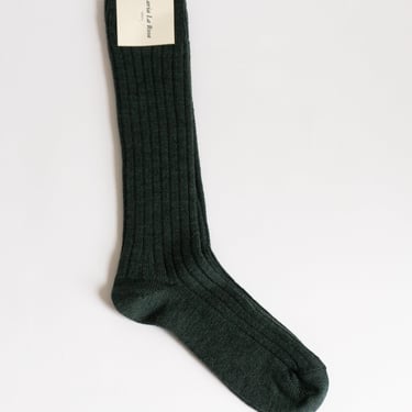 Ribbed College Sock in Cipresso