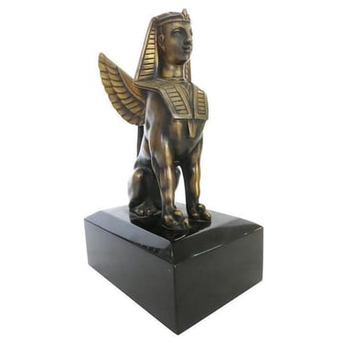 Egyptian Style Bronze Sphinx Griffin Sculptures 