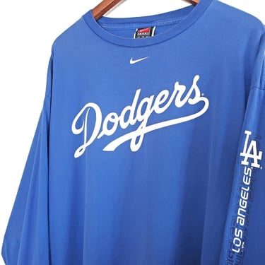 vintage Dodgers shirt / Nike Dodgers shirt / Y2K Los Angeles Dodgers swoosh long sleeve spell out XL 