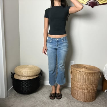 y2k vintage blue low rise cute denim capri jeans by dkny jeans 