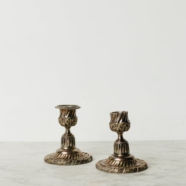 Pair of Silvery Candlesticks