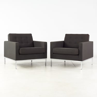 Florence Knoll Mid Century Cube Club Lounge Chairs - mcm 
