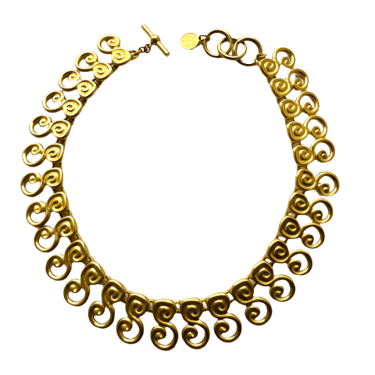 90s Brushed Gold Etruscan Necklace