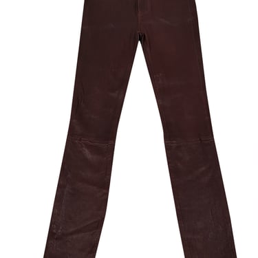 Rag & Bone - Mahogany Lamb Leather Skinny Pant Sz 2