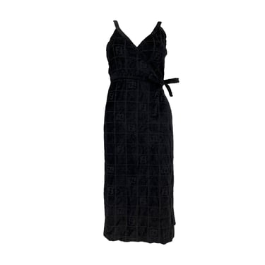 Fendi Black Logo Terrycloth Dress