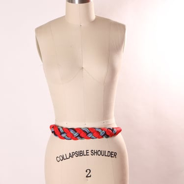 1980s Blue and Red Woven Belt -M/L 