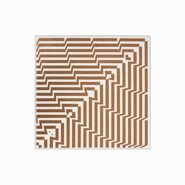 Italian Ceramic Tile Geometric Pattern Brown Lines Abstract 