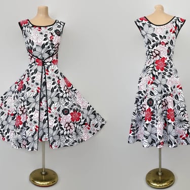 RETRO 50s Handmade Full Sweep Walk Away Wrap Dress | 1950s Unique Double Wrap Swing Dress | Butterick 6015 VFG 