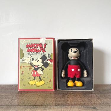 Vintage Disney Schylling Posable Vinyl Mickey Mouse with Box 