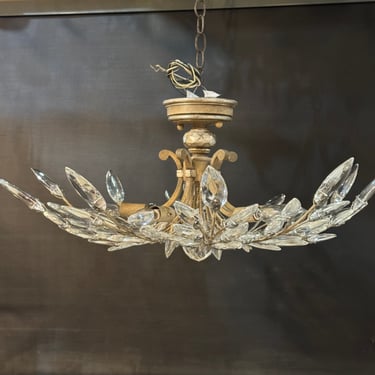 Fine Art Handcrafted Lighting 'Crystal Laurel' Semi-Flush Mount
