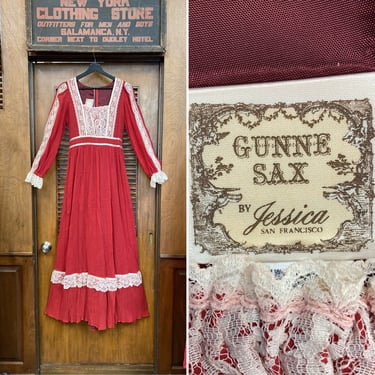 Vintage 1970’s Size 9 Gunne Sax By Jessica Prairie Lace, Hippie Boho Dress, Vintage Gunne Sax Dress, Prairie Dress, 1970’s Boho, Cottagecore 