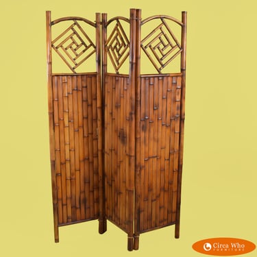 Bamboo and Rattan 3 panel screen