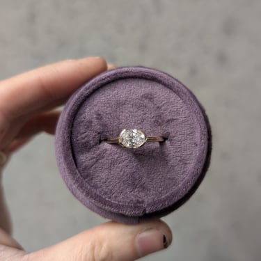 14k Yellow Gold &amp; CZ Semi-Bezel Solitaire
