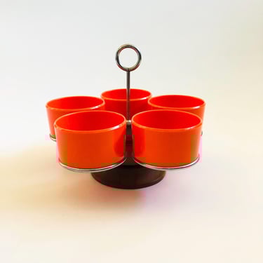 Mid Century Danish Lazy Susan Dish Set by Luthje Wood 