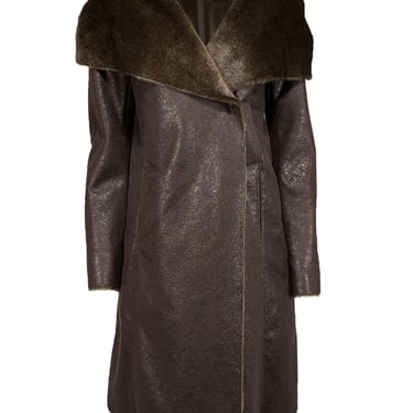 Gerard Darel - Brown Faux Fur Lining Coat Sz 4