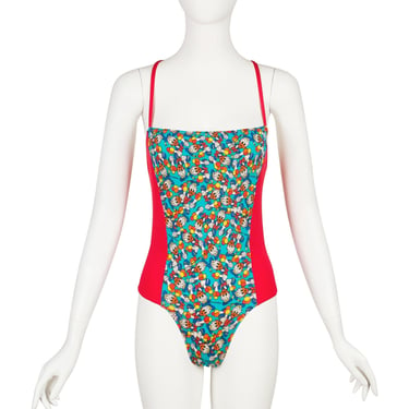 Samba Italy 1970s Vintage Donald Duck Novelty Print Backless One-Piece Swimsuit 42 IT 