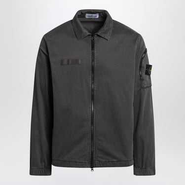 Stone Island Grey Cotton Zipped Jacket Men