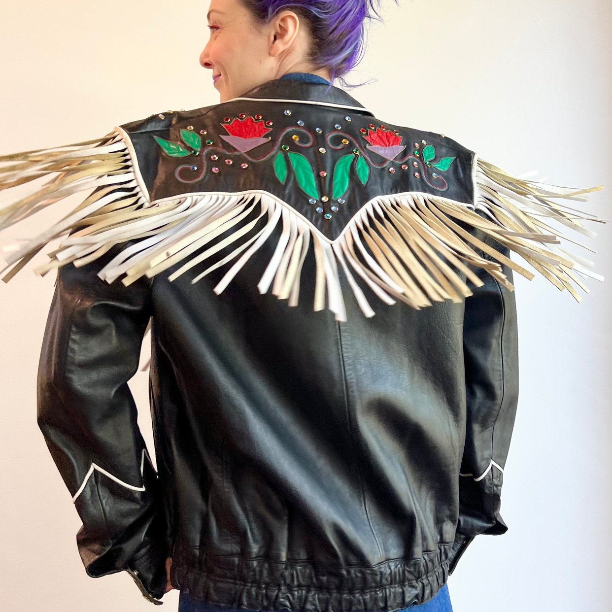 ジャケット・アウター - 80s,90s Slim fringe , sword Texas Leather USA vintage 90s cowboy style leather suede