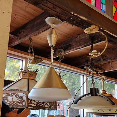 Vintage Mid Century Pull-Down Dining Room or Kitchen Ceiling Fixture.