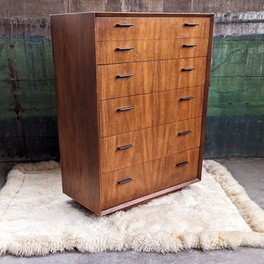 Mid Century Modern Brutalist Lane Furniture 1970s Tallboy Dresser Storage 