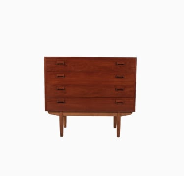 danish modern four teak drawer chest by Borge Mogensen