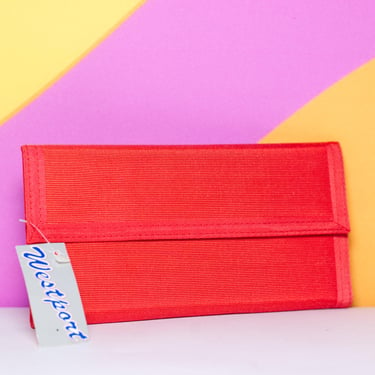 Vintage 1980s New Old Stock Red Nylon Wallet 