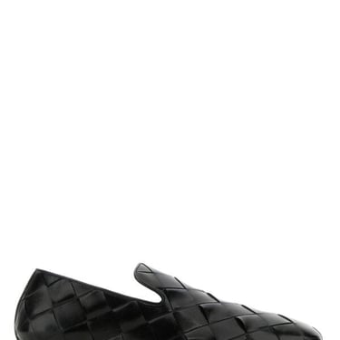 Bottega Veneta Man Black Leather Roma Slippers