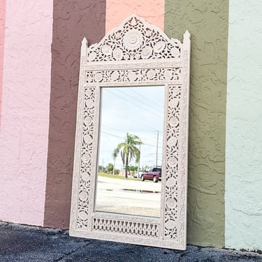 Wood Carved Moroccan Mirror