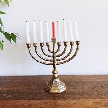 Vintage Brass Hanukkah Menorah 