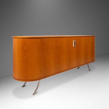 Custom-Made Italian Modern Credenza / Sideboard w/ Tambour Doors in the Manner of Lorenza Bozzoli by Fattori, Italy, c. 2000's 