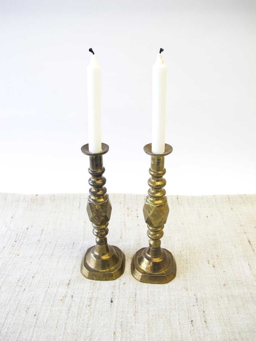 pair of brass pricket candle sticks – Erin Templeton