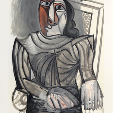 Pablo Picasso, Femme Assise a la Robe Grise, Lithograph on Arches Paper 