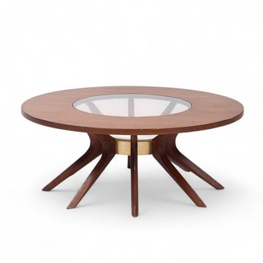 Broyhill Brasilia Mid Century Cathedral Walnut Coffee Table - mcm 