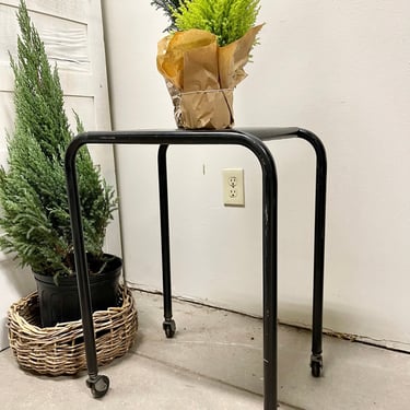 Minimalist Mid-Century Black Metal Rolling Cart | Printer Cart | Microwave Cart | TV Tray | Plant Stand | Laptop Stand Cart | Industrial 