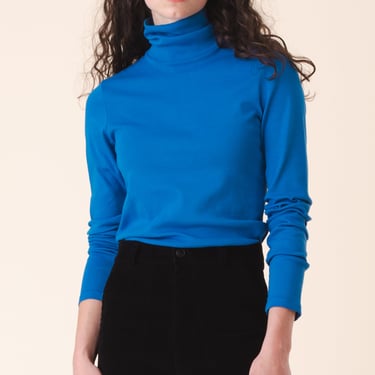 Rib Turtleneck in French Blue