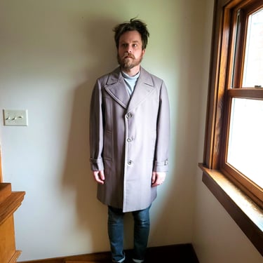 Vintage 1970's Men's Long Duster Overcoat / M / Rain Parka 