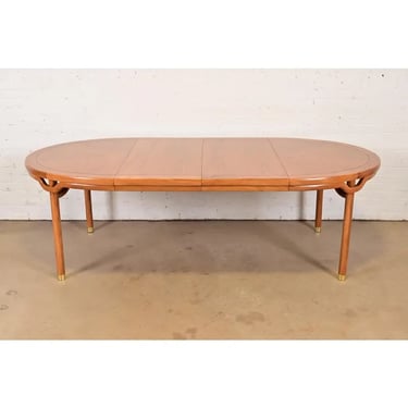Michael Taylor for Baker Furniture Far East Collection Sculpted Walnut Dining Table, Circa 1960s