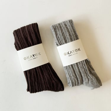 Okayok | Cable Knit Knee High Socks