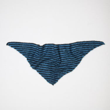 KkCo Funny Sad Stuff Crochet Kerchief - Cobalt &amp; Black Stripe