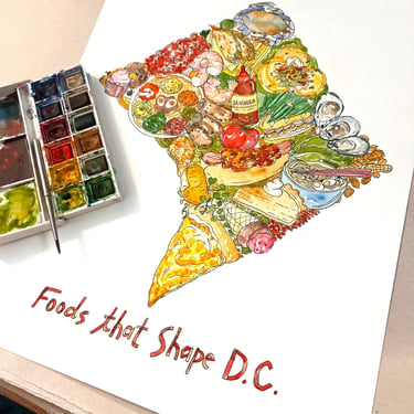 Foods The Shape DC Original Watercolor Painting