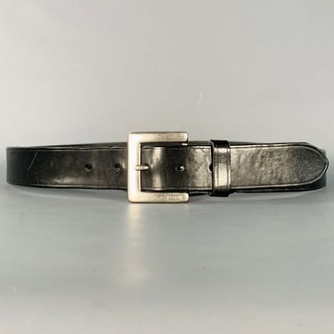 COACH Size M Black Silver Leather Belt