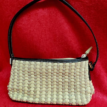 Liz Claiborne small woven clutch handbag 