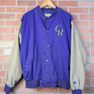 Vintage 90s Starter MLB Colorado Rockies Baseball ORIGINAL Varsity / Bomber Jacket - Extra Large 