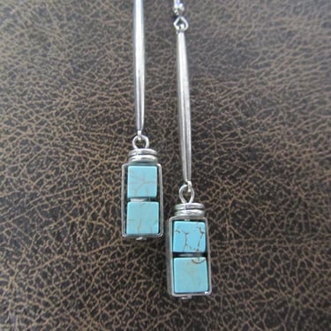 Howlite and silver earrings 