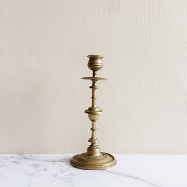 19th century French Louis XV style brass candlestick