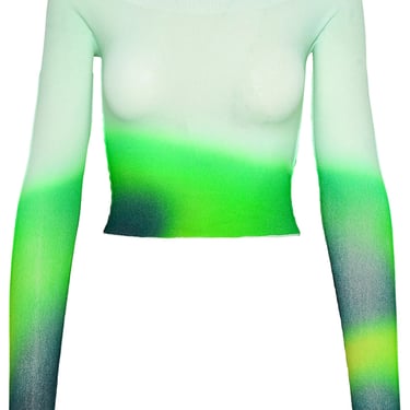 Off-White Woman Green Viscose Seamless Top