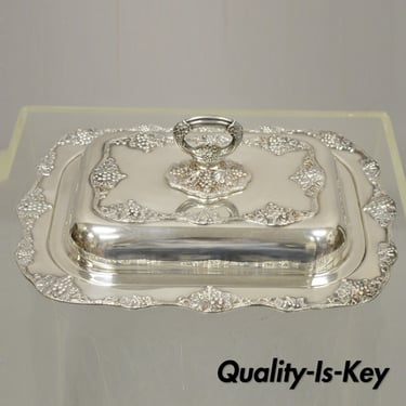Oneida Silver Plated Grape Vine Regency Style Covered Serving Dish
