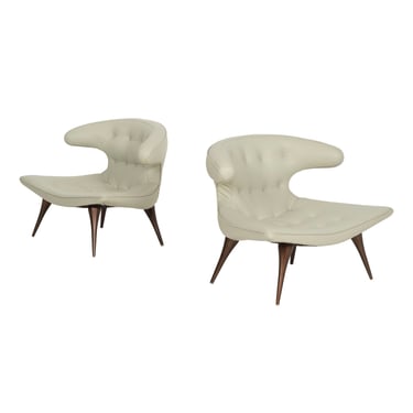 Pair of Karpen of California Horn Lounge Chairs